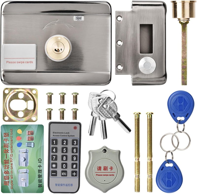 plplaaoo Door Lock,Smart Door Lock, Electronic Door Lock, Electronic Access Door Lock, Remote Control Door, Double-Head Door Locks, Electronic Access Intelligent System ID Double Head 12V Door Lock, elect - Image 1